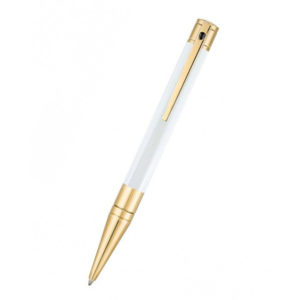 Stylo bille  D-Initial finition Blanc Nacré-Doré
