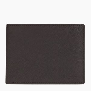 PORTEFEUILLE À RABAT 2 VOLETS CHARLES EN CUIR GRAINÉ
