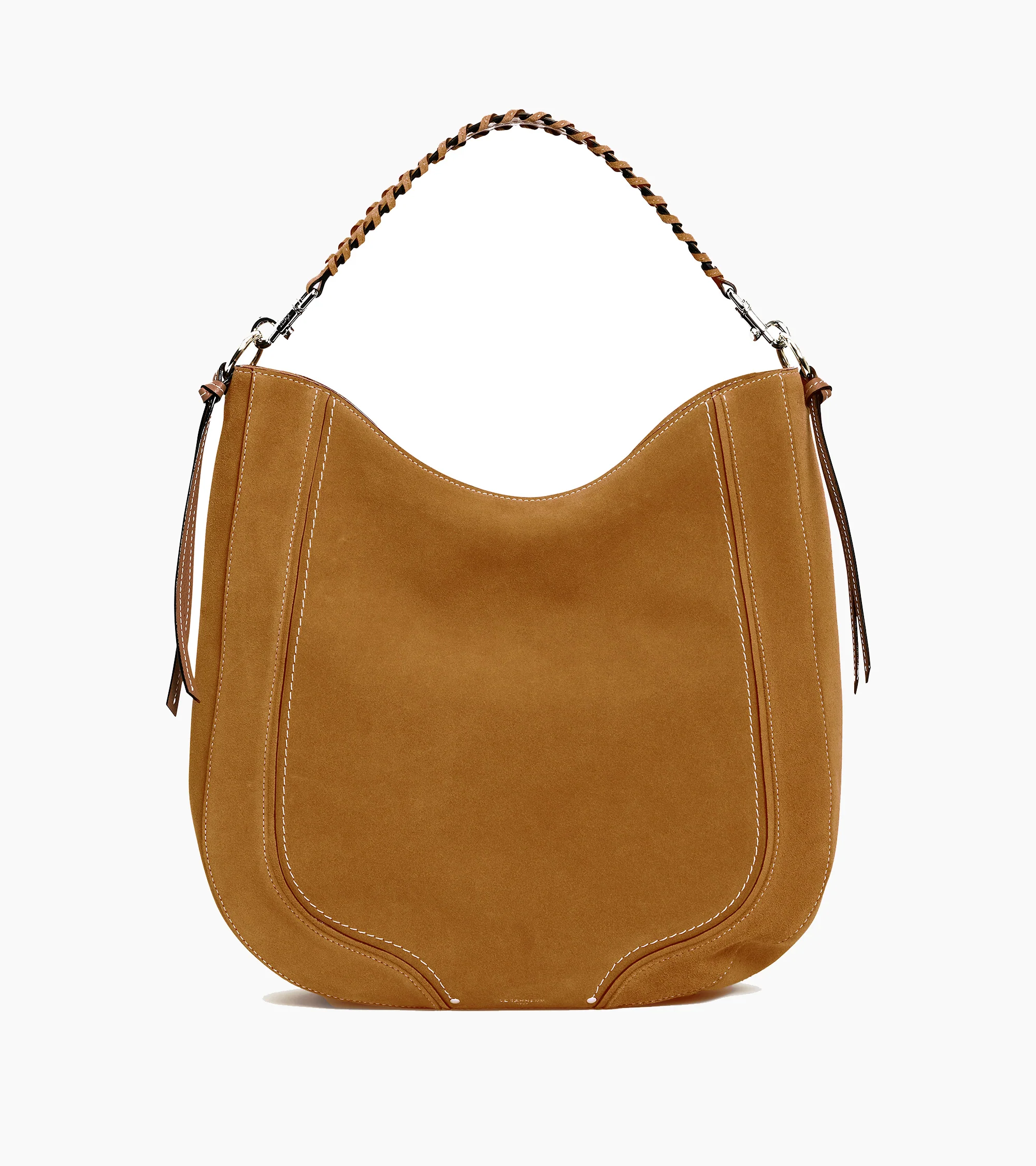 Le Tanneur. Sac Hobo moyen modèle cuir nubuck grainé