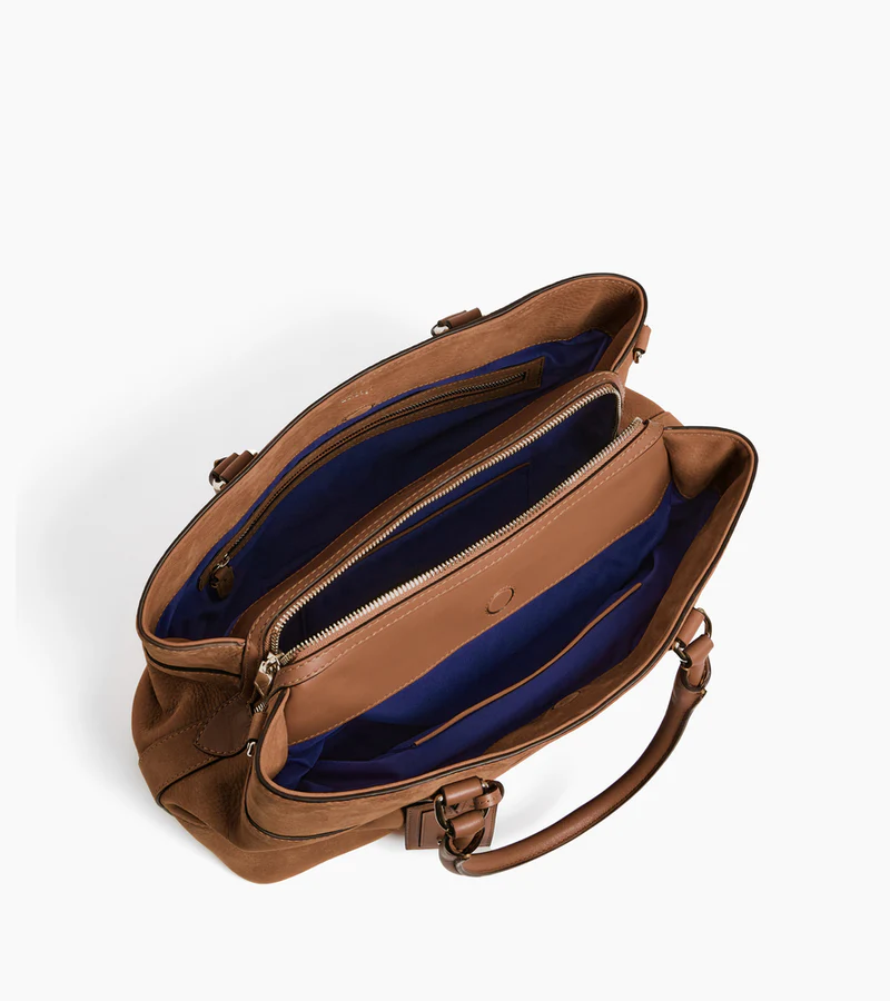 Le Tanneur. Grand sac à main cuir nubuck grainé.